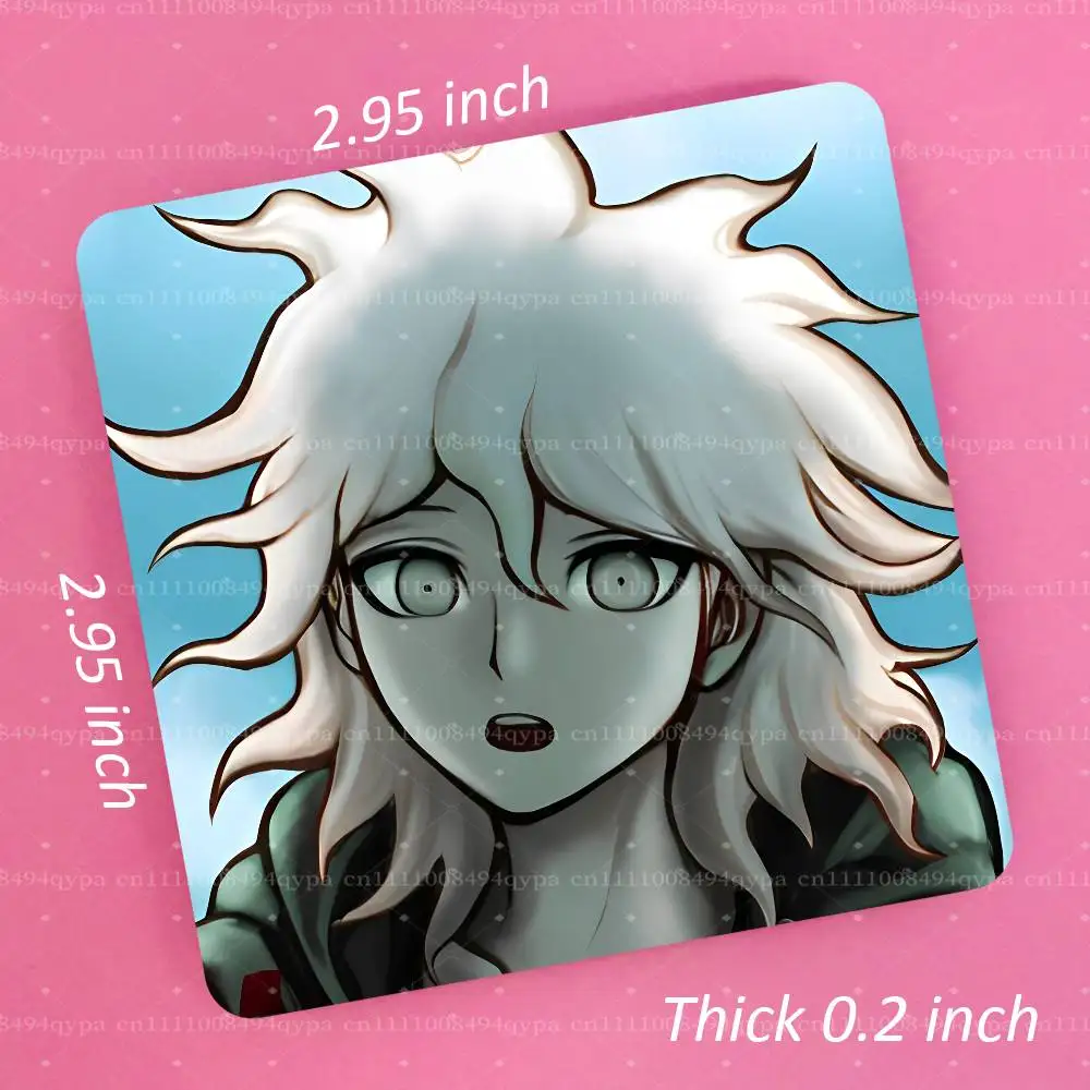 N-Nagito Komaeda D-Danganronpa Square Decorative Fridge Magnet Magnetic Sticker, Kitchen Refrigerator Decor Travel Souvenir Gift
