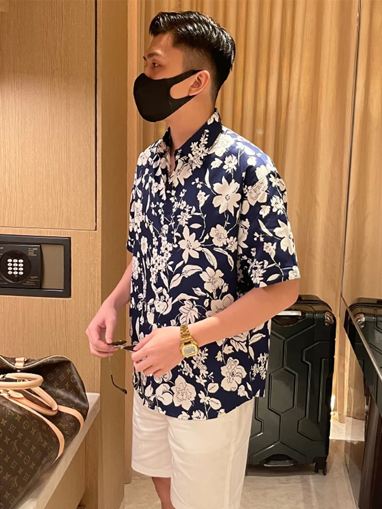 

Летняя новинка Faion Hawaii Beach Beach ort Sve Floral irt Мужская повседневная праздничная мужская дышащая хлопковая сумка с высоким принтом...