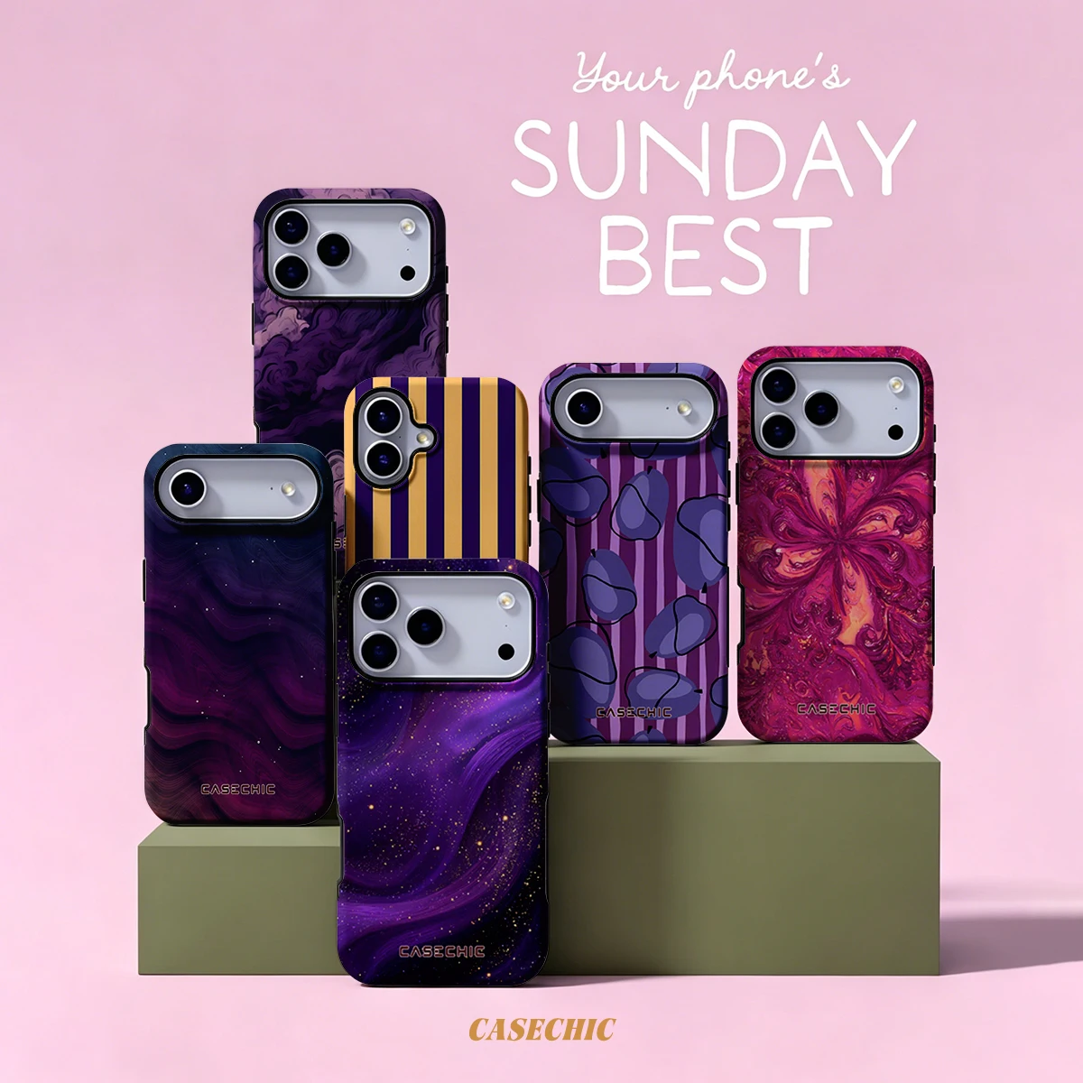 Purple Starry Swirl For Samsung Galaxy S26 S25 S24 A56 A36 Phone Case Double-Layer Protection Cover for Women Girl CaseChic