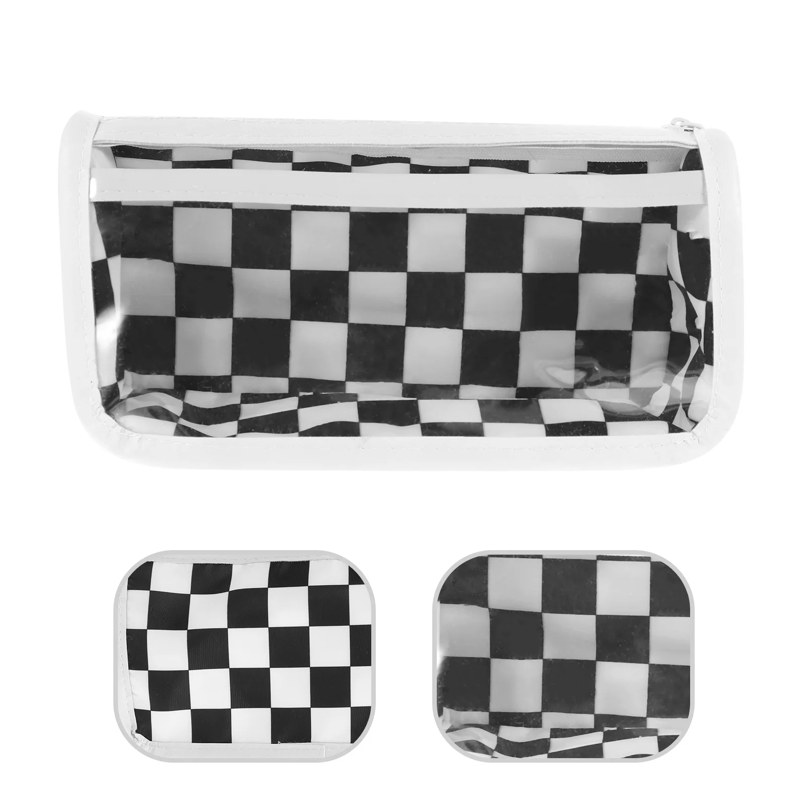 

Checkerboard Pattern Pencil Bag Large Capacity School Stationery Organizer For Students Kids Office Storage Portable