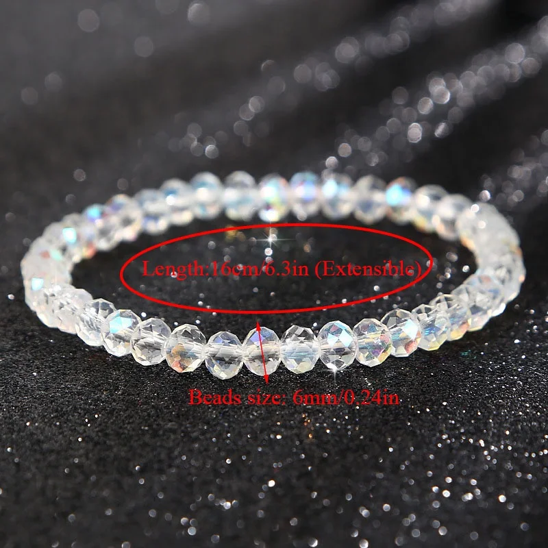 Artificial Austria Crystal Bracelet Fashion Shiny Stone Beads Elasticity Rope Strand Bracelets for Women Jewelry Valentines Day