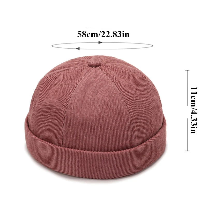 Vintage Docker Cap Brimless Hat Breathable Beanie Hats Cotton Retro Adjustable Literary Landlord Sailor Cap Women Hip Hop Hat