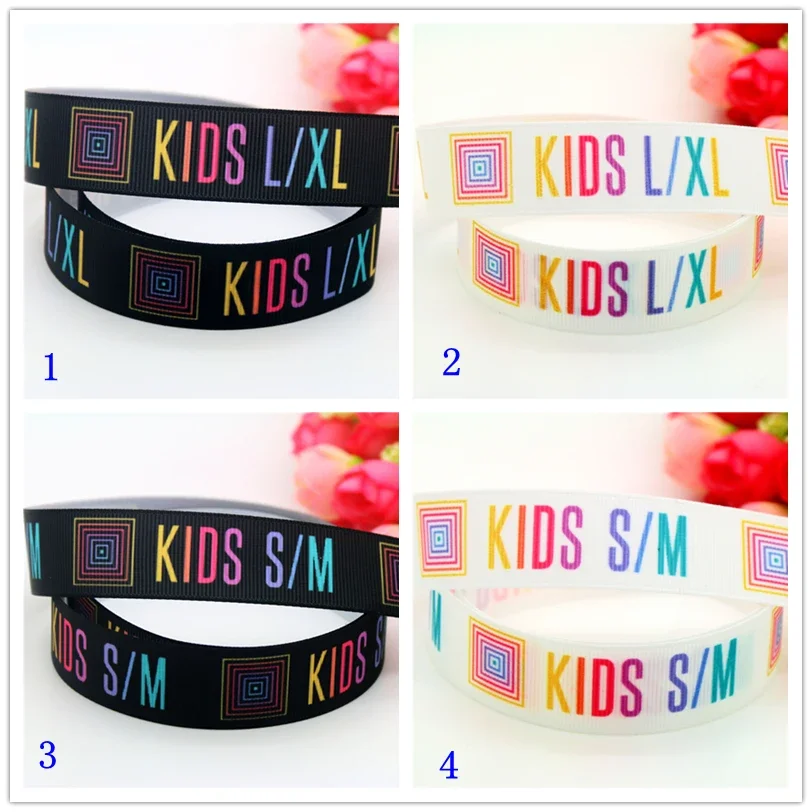 DHK 7/8''  lularoe KIDS L/XL S/M printed grosgrain ribbon headwear hair bow diy party decoration OEM 22mm B1459