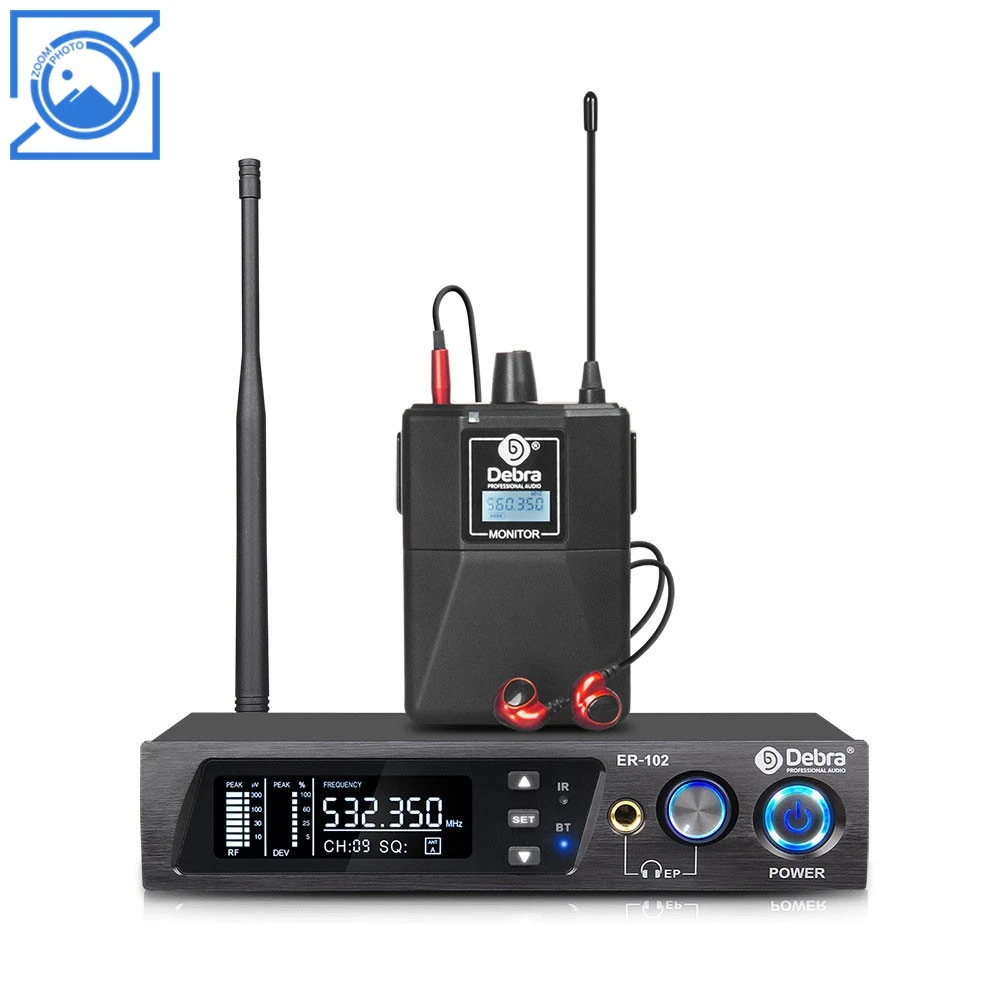

ER-102 Профессиональная беспроводная система IEM Bluetooth5.0 UHF 510–580 МГц Система мониторинга ушей с приемником