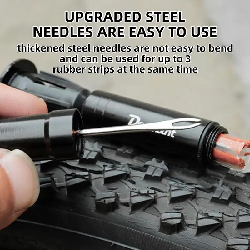 Bicycle Tubeless Tire Repair Tool Easy To Carry Tubeless Bike Tire Tool Mountain Bike Tire Repair Fork Bits With Handlebar Plugs