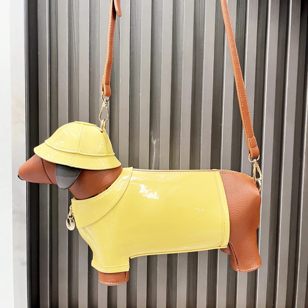Geldbörsen und Handtaschen für Damen, Designer-Umhängetasche aus Leder, niedliche Hundeform, Abendparty-Tasche, Damentasche – Detail 2