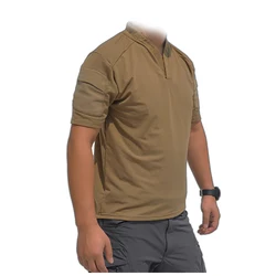 Outdoor Tactical Style Quick Drying Short Sleeved Polo Collar Summer Men's T-Shirt