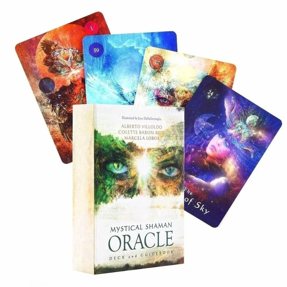 Jeu de cartes Oracle mystiques du chaman, 64 pièces, Tarot de divination du destin mystérieux en anglais, 10.4x7.3cm