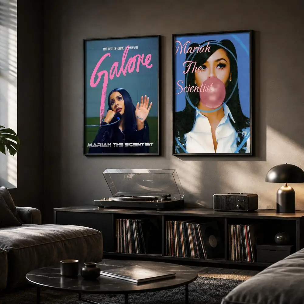 M-Mariah Scientist Rapper Album Painting Calligraphy Canvas Poster Hallway Bedroom Living Room Home Bar Decoration Interior Wall
