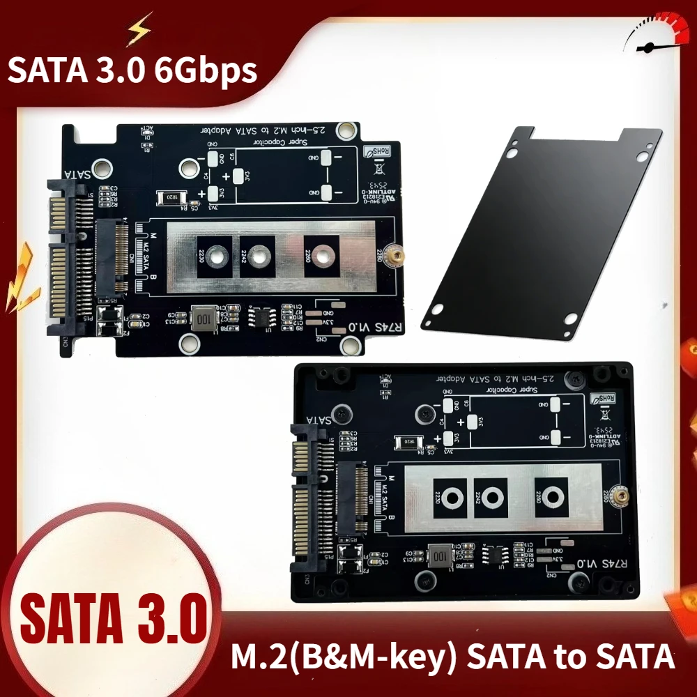 ADT R74S M.2 B&M-key SATA to SATA (Serial ATA) SSD Hard Drive BOX Aluminum Enclosure SSD SATA 3.0 6Gbps -Welding Super Capacitor