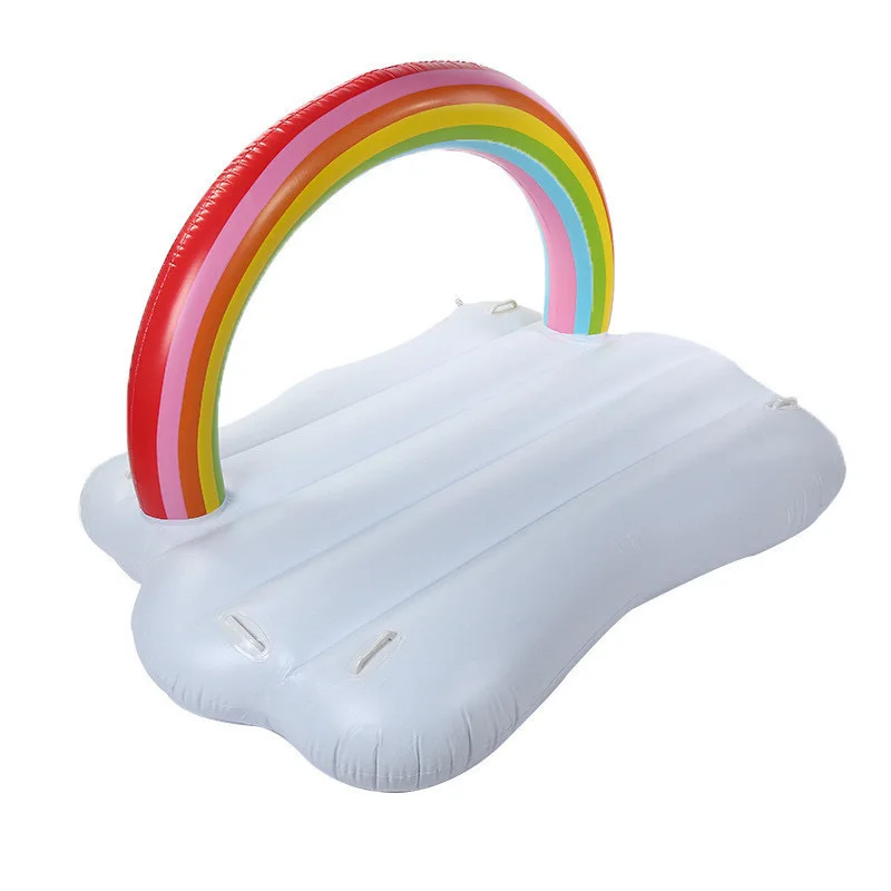 

Inflatable rainbow floating row water toy birthday shooting props adult floating bed Internet celebrity mount cloud swimming rin