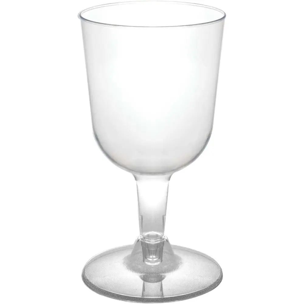 

Disposable Hard Plastic Two-Piece Wine Glasses, 100-Count, 5.5-Ounce, Clear