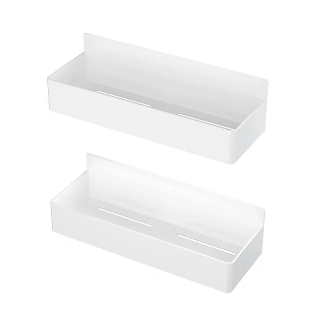 

2Pcs Plastic Magnetic Shelves Space Saving Adjustable Spice Seasoning Organizer Large Size Black/White Magnetic Storage Baskets