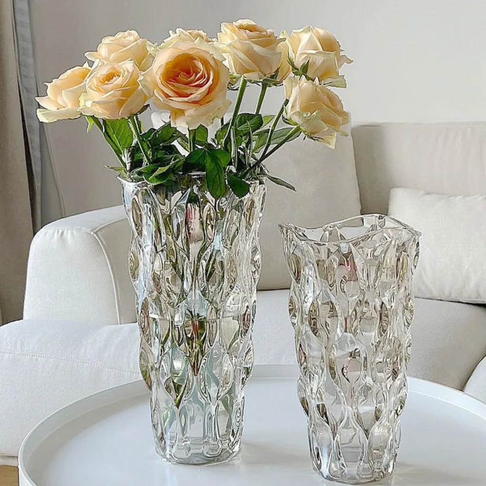 Crystal Glass Vase Living Room Model Room Hotel Bedroom Flower Arrangement Decorative Utensils Ornament Process Декор Для Дома