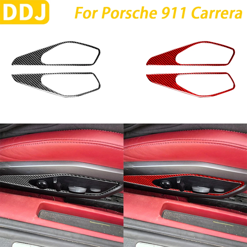 

For Porsche 911 992 Carrera 2019-2024 Carbon Fiber Seat Adjustment Frame Panel Decorative Cover Car Interior Accessories Sticker