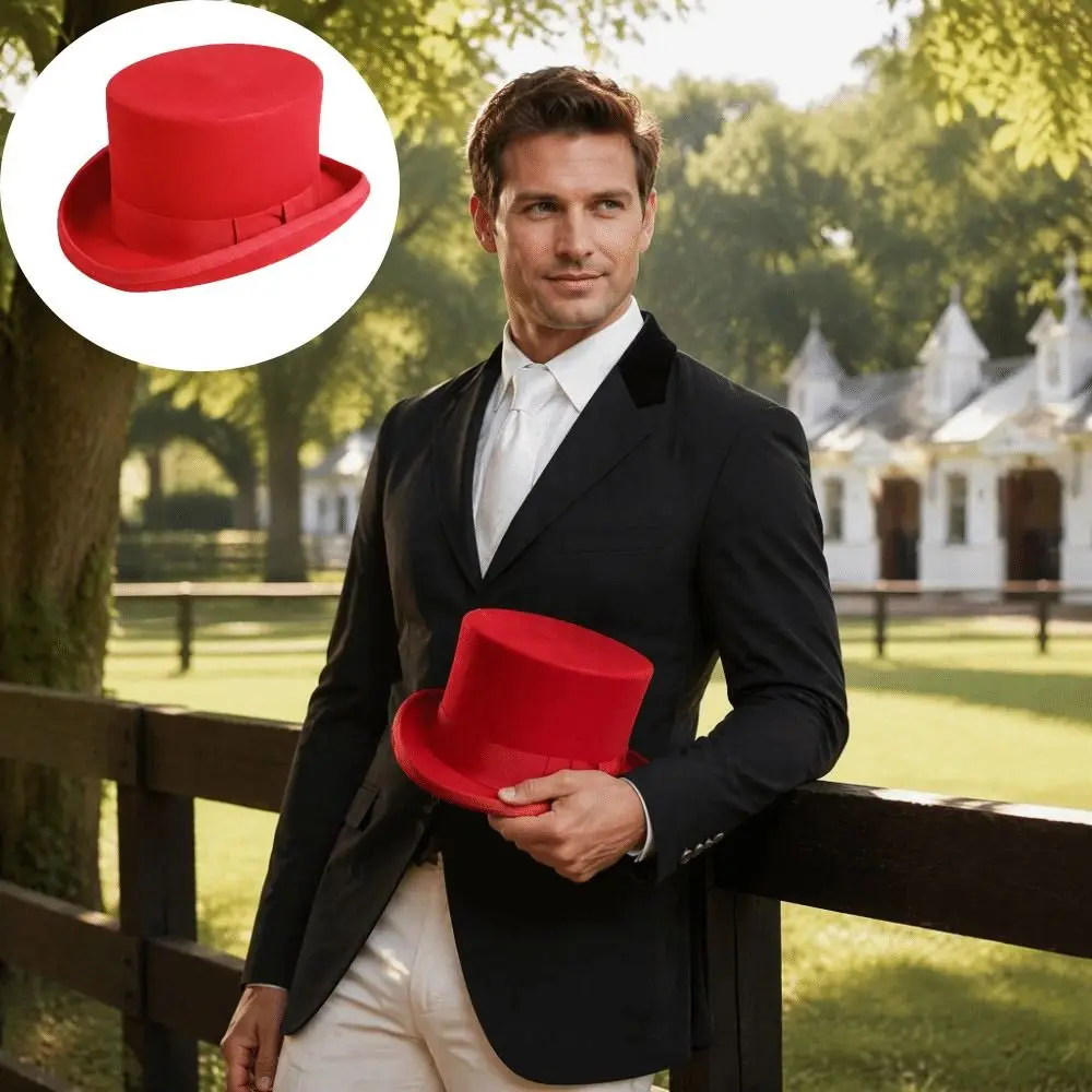 British Style Wool Material Top Hat Satin Lining Classic Design Wool Top Hat Gentleman Hat Costume Parties