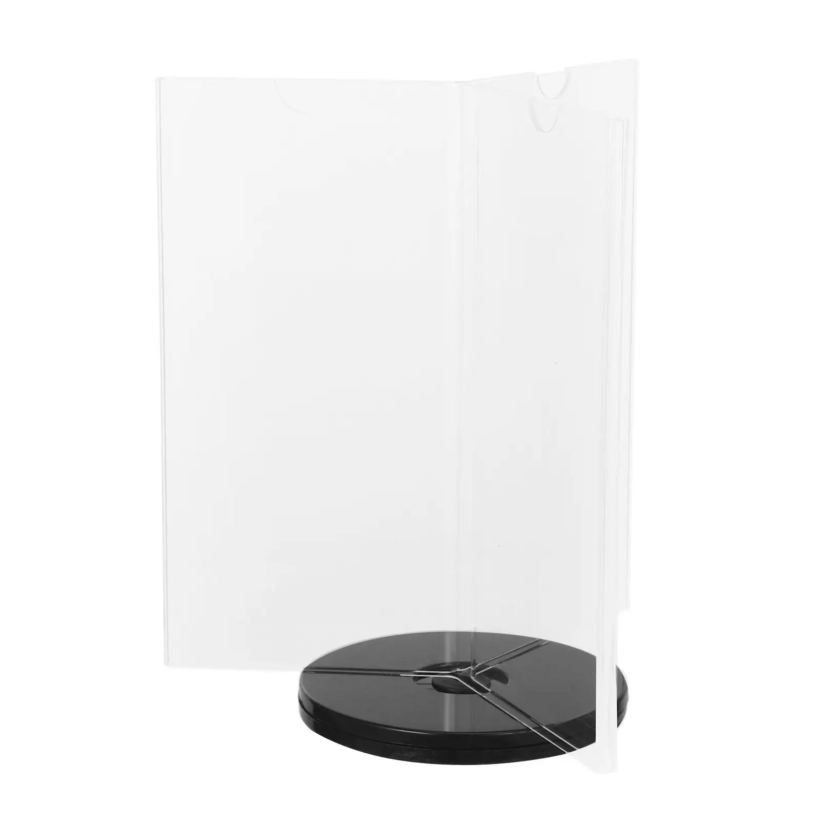 

Six-sided Acrylic Stand Multi-Side Menu Stand 9x18cm Menu Holder Black Base Multi-side Sign Holder for Restaurant
