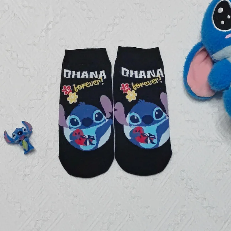 Adult 5 Pairs Lilo & Stitch Socks Cartoon Anime Kawaii Stitch Cotton Socks Men And Women\'s Warm short Sock Gifts Average Size