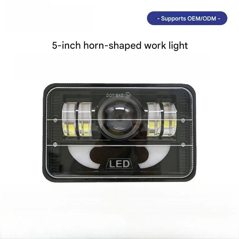 

5 Inch Square LED Headlight Bi-Beam Projector for Jeep Wrangler Off-Road Motorcycle Front Headlamp