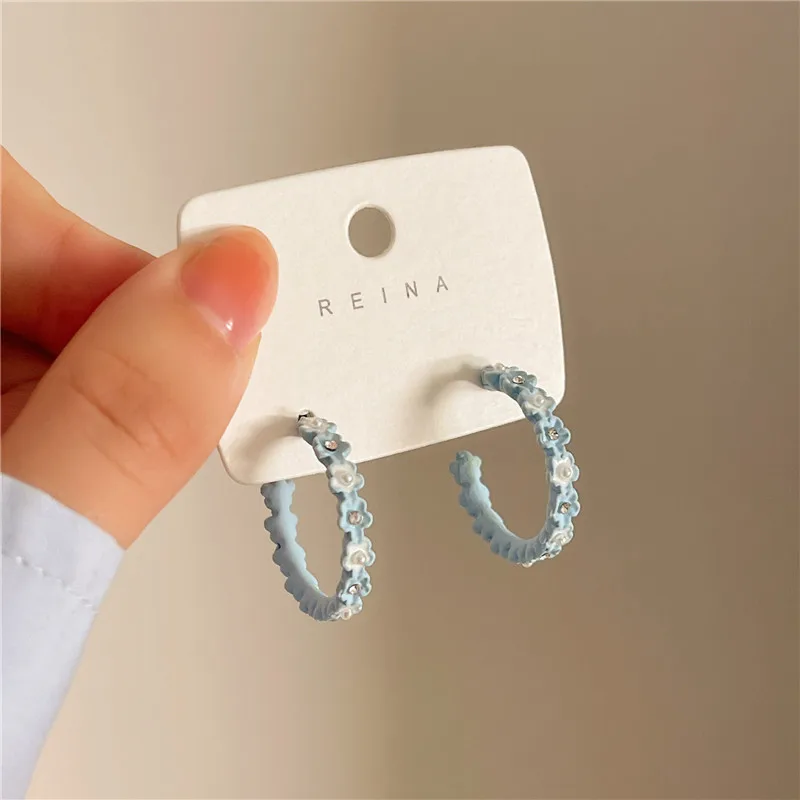 Moonlight Stein Shell Herz Ewige Blume Stud Ohrringe Frauen Klassische Romantische Engagement Party Schmuck Großhandel