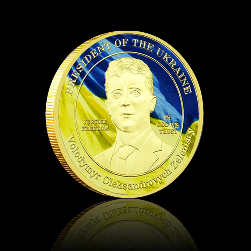 Zelensky Commemorative Coin President of Ukraine Gold/silver Coin High Quality Metal Plating Crafts Fans Collection Holiday Gift