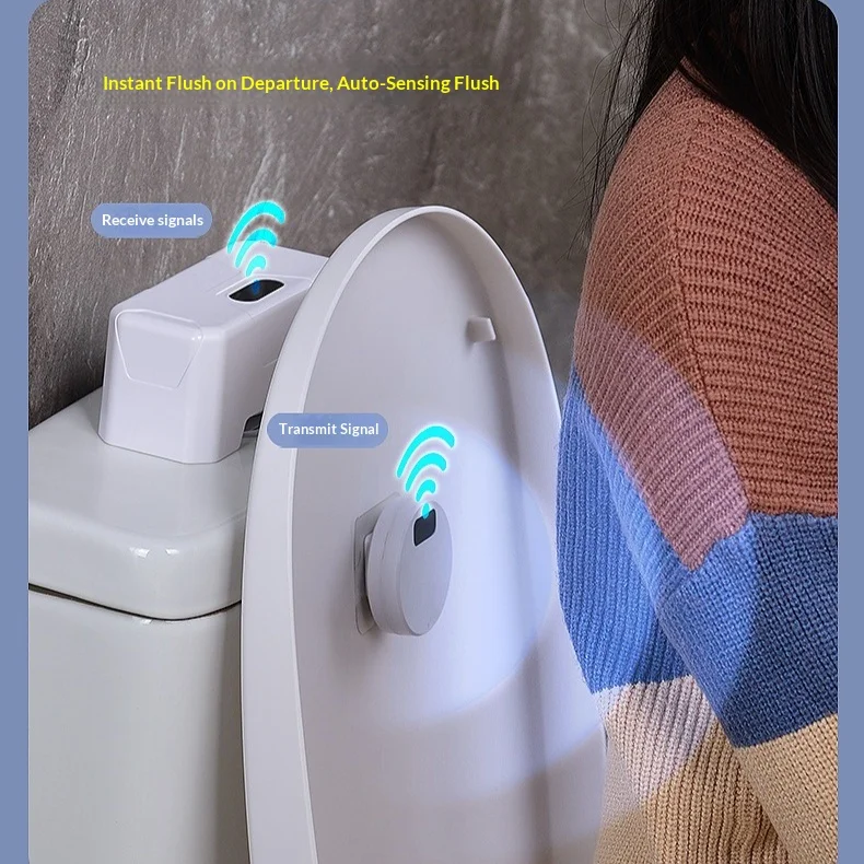 

Automatic Toilet Flush Button Smart Sensor Toilet Flusher Household Electric Push-button Toilet Infrared Sensor Fully Automatic