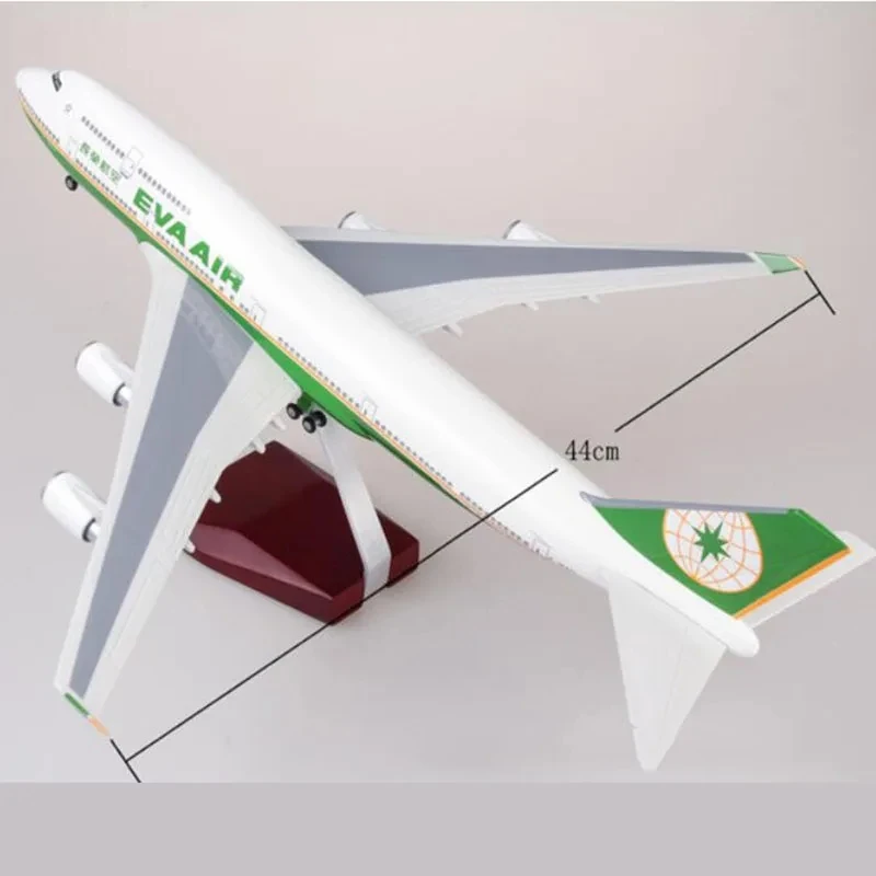 EVA Airlines Boeing 747 Model Aircraft 47CM 1:150 Scale With Wheel LED Light Die-casting Machine Collected Gift By Aviation