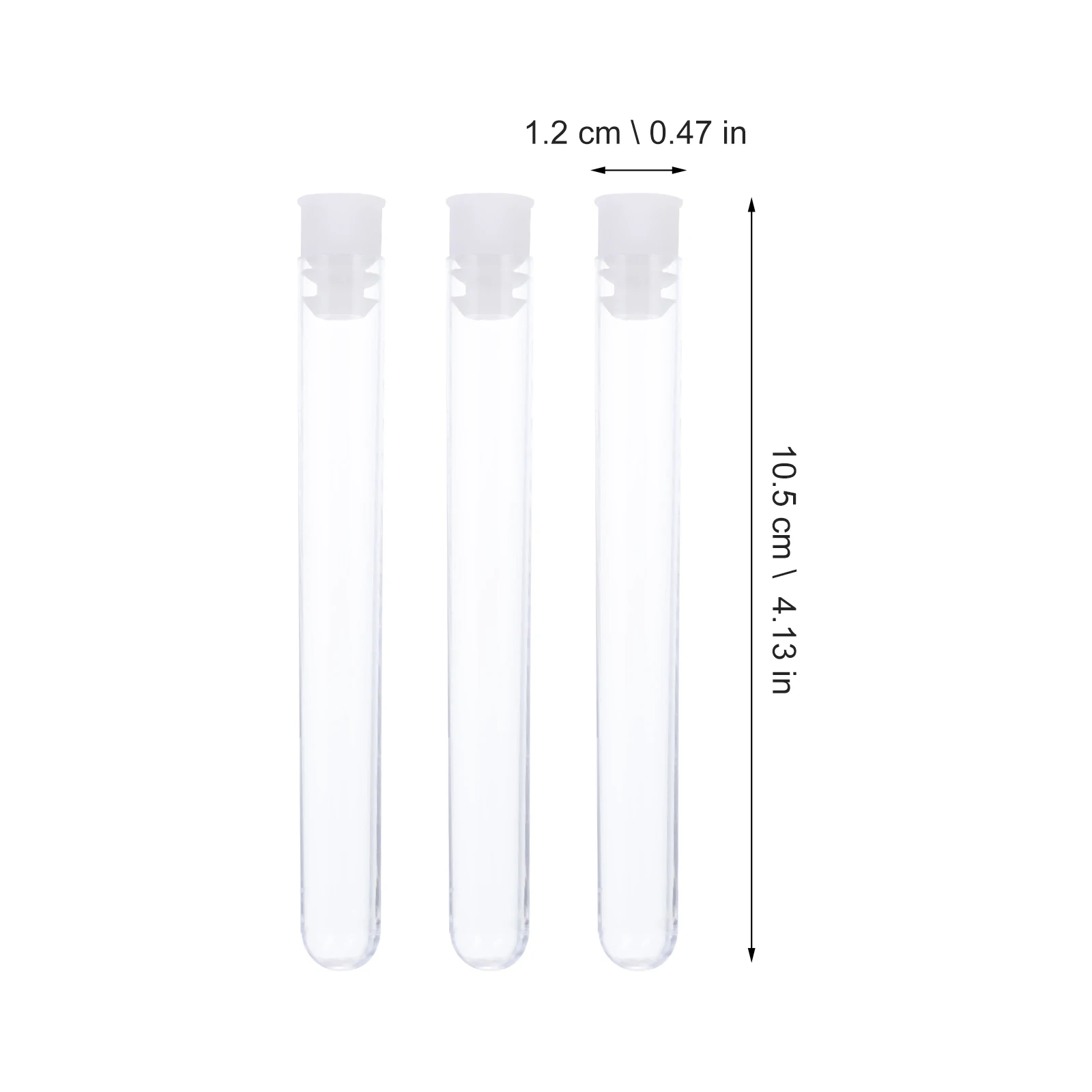 100pcs Clear Plastic Test Tubes With White Screw Caps Sample Containers Bottles Push Caps Science Laboratory Tubes