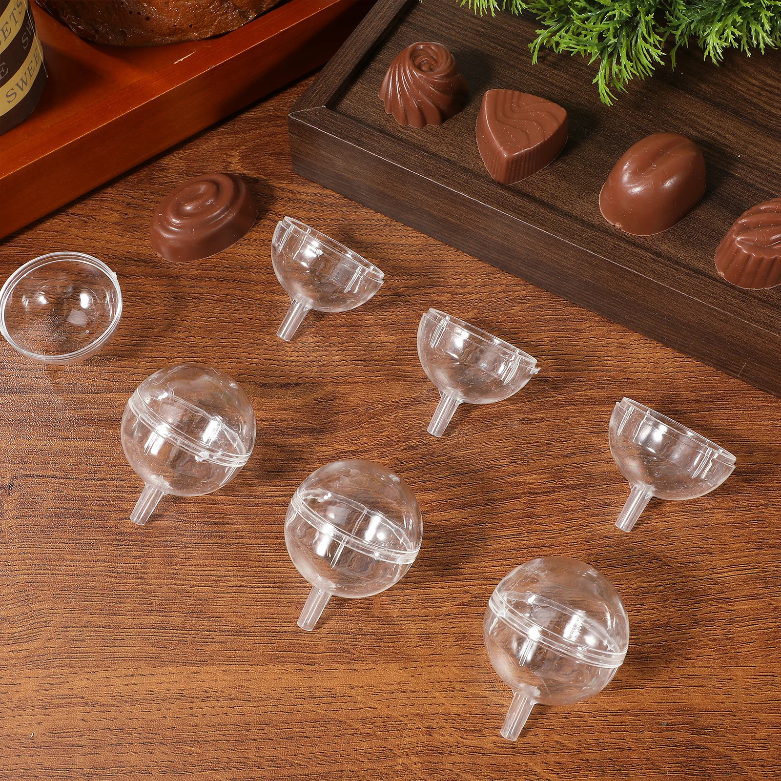 

80Pcs Chocolate Bouquet Holders Transparent Candy Wrapper Cups Chocolate Cups Truffle Holder for Birthday Valentine
