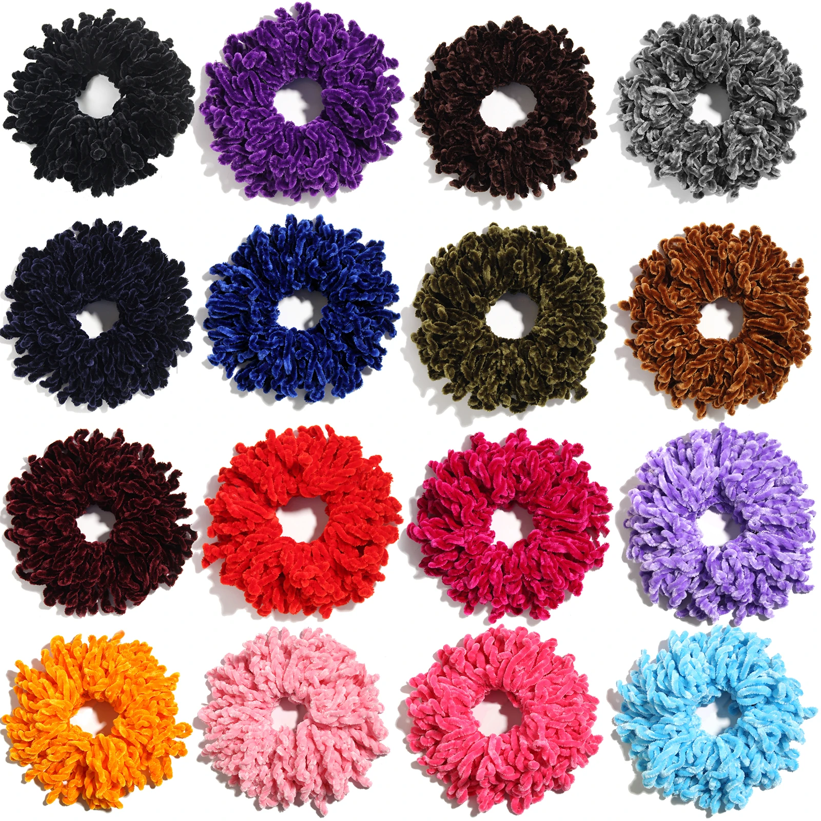 Furling Girl 1PC muzułmanki moda Scrunchies elastyczne gumki do włosów duży rozmiar dziania wełny peruka z kucykiem spinka do koka
