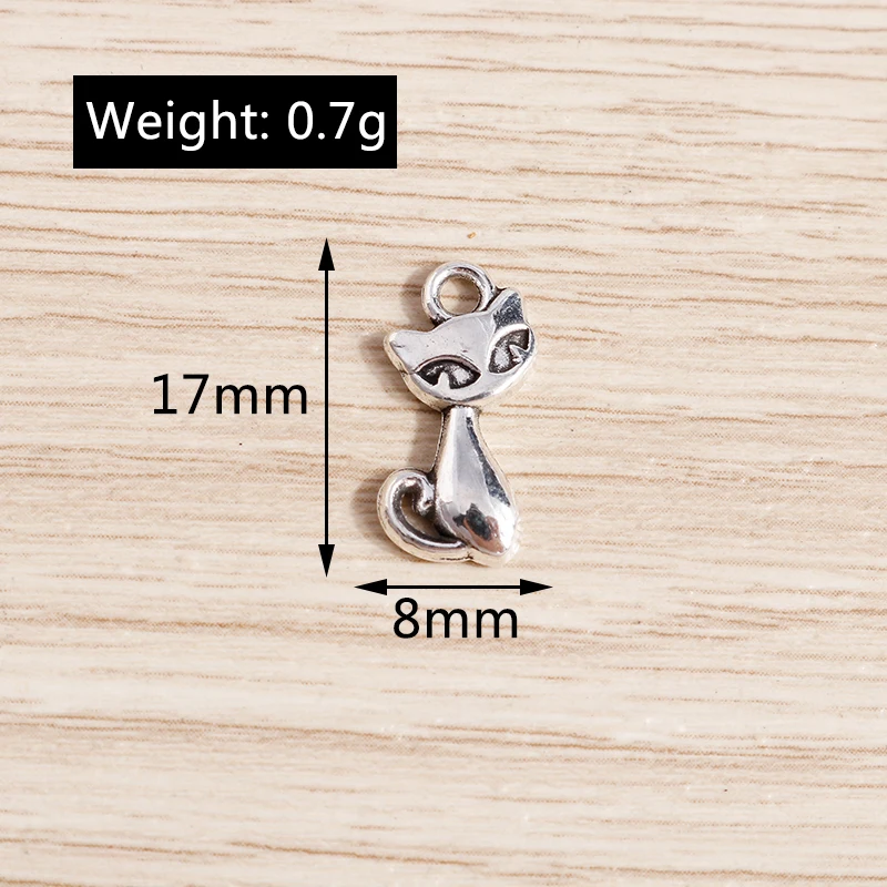 Tusember 50 Stück Legierungs-Tieranhänger Taube Katze Schwan Schmetterling Dinosaurier Muschel-Anhänger für Armbänder Halsketten DIY Schmuckherstellung – Detail 10
