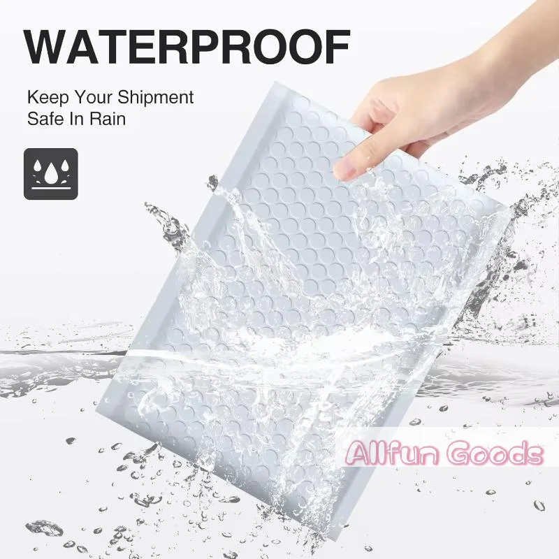 10 Pcs White Self-Sealing Bubble Envelopes Bag Waterproof Mailers Shipping Envelope Pouch Packaging Bags Storage Organizer