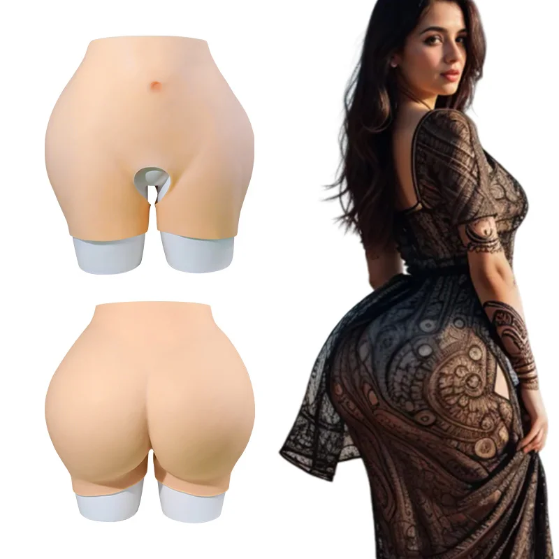 ONEFENG Artificial Silicone Butt Hip Enhancement Women Open Crotch Pants Hip Shaper Padded Cosplay Full Butt Plus Size