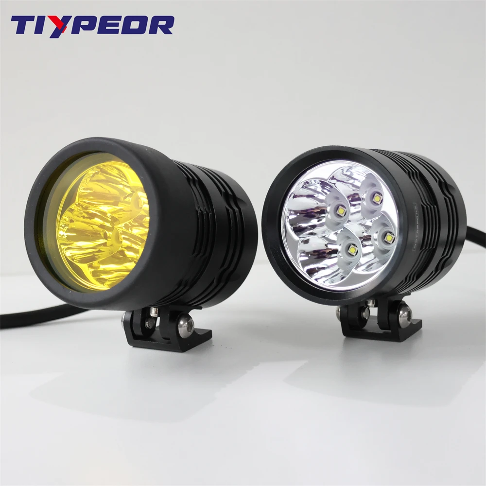 

TIYPEOR 80W Universal CNC Aluminum Motorcycle Brighter Hi-Q Fog Auxiliary Driving LED Headlight Spotlight For Off-Road ATV UTV