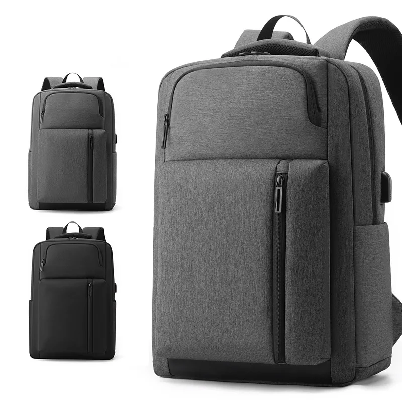 

New business USB backpack large capacity multi-function computer bag wholesale simple leisure commuter men's bag tide