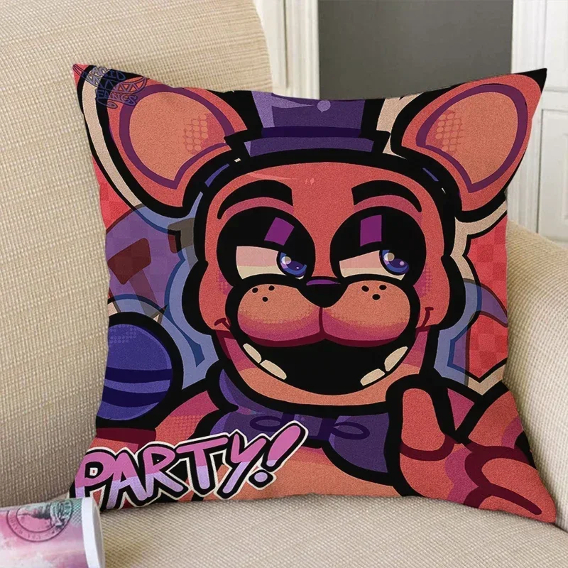 소파 용 Fnaf 장식 베개 애니메이션 베개 커버 40x40 베개 커버 50x50 베개 케이스 베개 케이스 자동차 장식 가을 장식