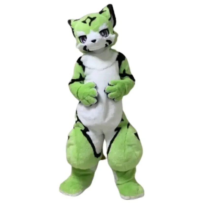 Furry Husky Fursuit Dog Bent Legs Mascot Costume for Cosplay Party