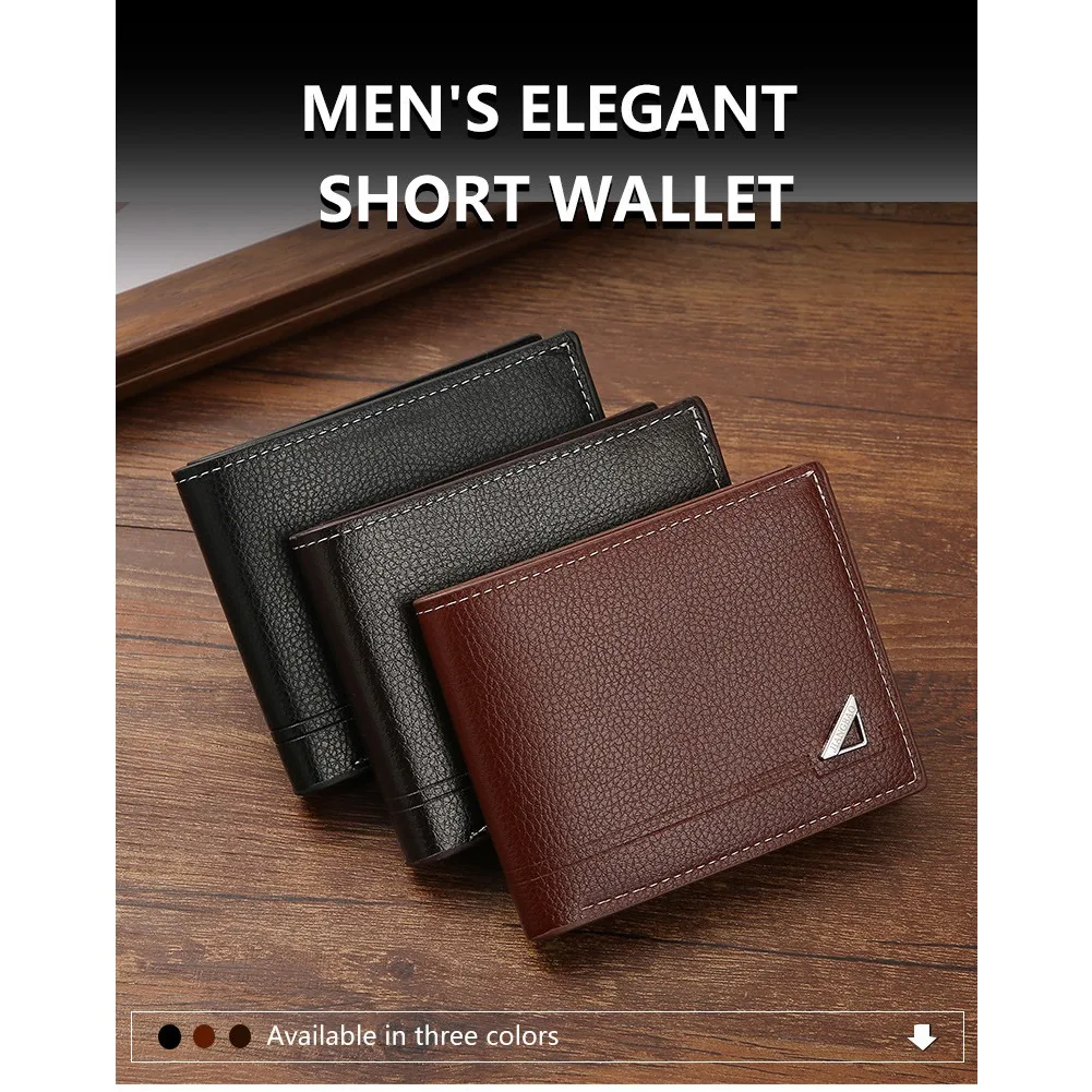 Kurze Herren-Geldbörse mit weicher Textur, praktisches und alltägliches Geldbörsen-Accessoire, perfektes Geschenk zum Vatertag, für den geschäftlichen und alltäglichen Gebrauch