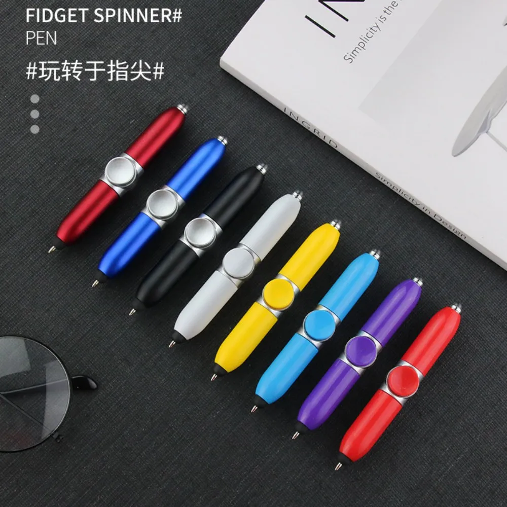 Led Luminous Relieve Stress Spinner Pen Gyroscope Decompression Light Ball Pen Shape Finger Gyro Writing Pen