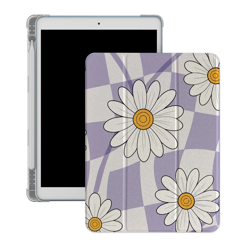 Cute Daisy Flower Cases For iPad Air 2024 Pro 11 inch 2025 iPad 10 Air 5/4 10.9 10.2 9.7 inch 10.5 mini 6 Cover with Pen Holder 6