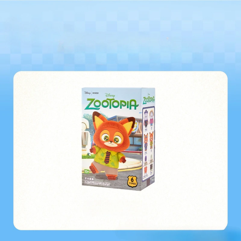 Caja ciega de la serie de vinilo MINISO Zootopia, bonito personaje de dibujos animados, bolsa de felpa de vinilo, colgante, muñeca de juguete, caja misteriosa de regalo