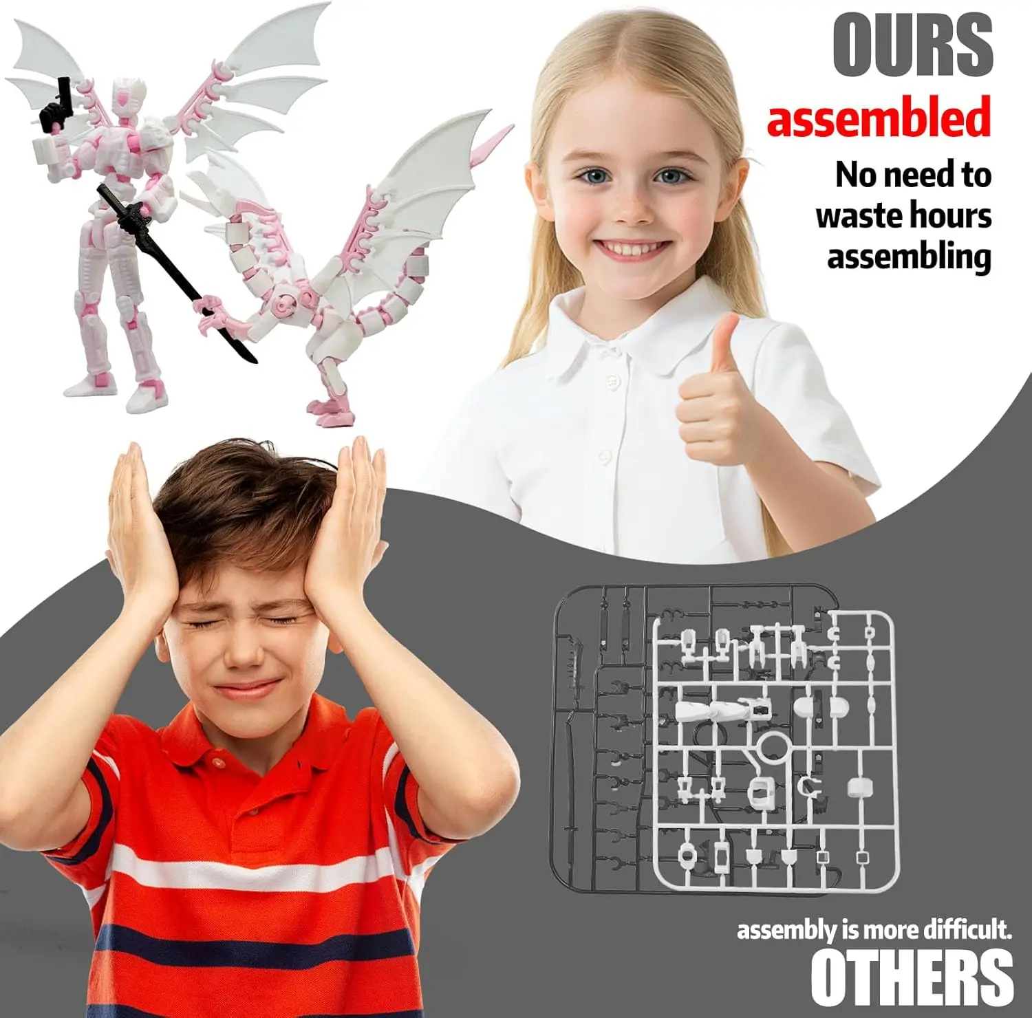 2er-Set T13 3D-gedruckte Actionfiguren (vormontiert), bewegliche Actionfigur mit mehreren Gelenken, beweglicher fliegender Drache mit mehreren Gelenken