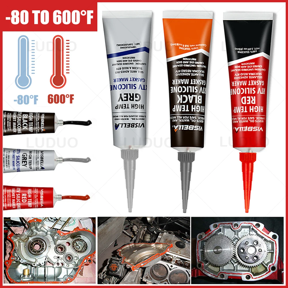 

High Temperature RTV Silicone Adhesive Sealant 85g Super Glue Strong Paste for Car Motor Gap Seal Repair Engine Filler