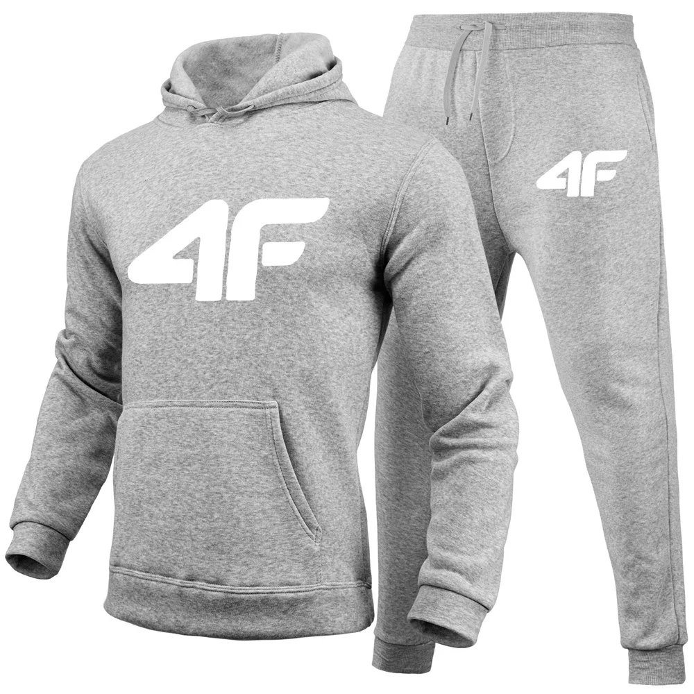 

Autumn Winter Men Tracksuits Sets Long Sleeve Hoodie+Jogging Trousers 2 Piece Fitness Running Suits Sportswear Casual Clothing
