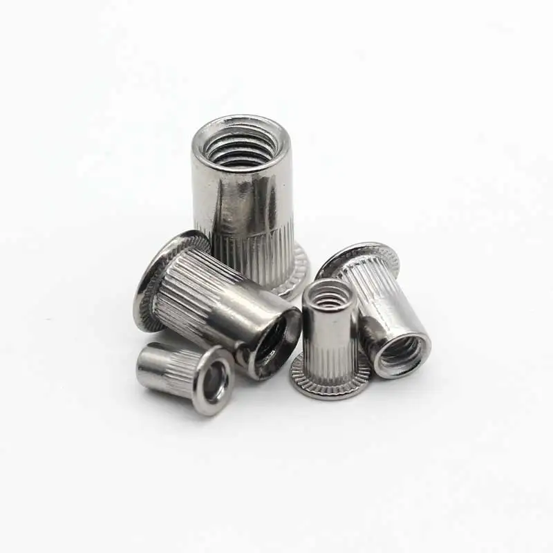 M3 M4 M5 M6 M8 304 Stainless Steel Flat Countersunk Head Rivet Nut 50pcs/set Insert Rivnut Nutsert Nut Tool Assortment Kit