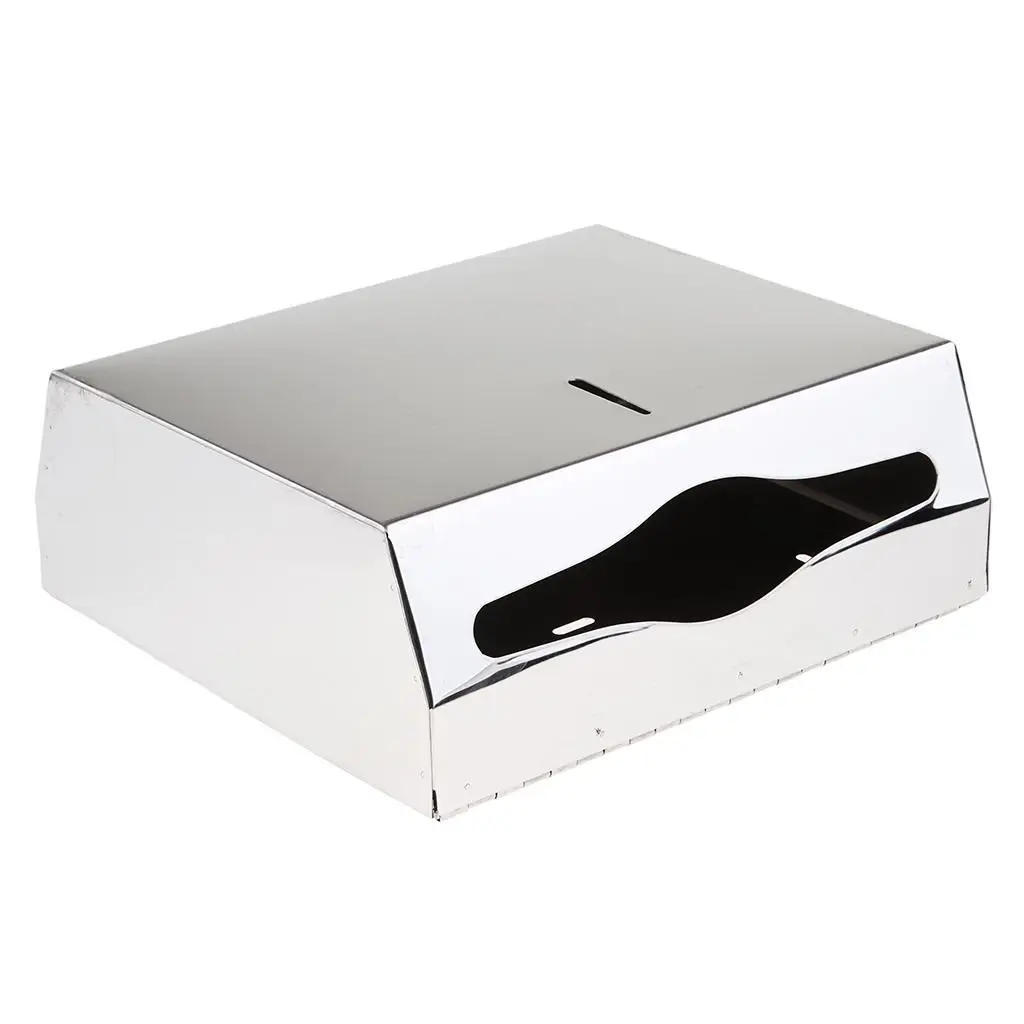 Heavy Duty Stainless Steel Tissue Dispenser Wall Mounted C Fold Multifold Paper Towel Box for High Traffic Bathroom Areas