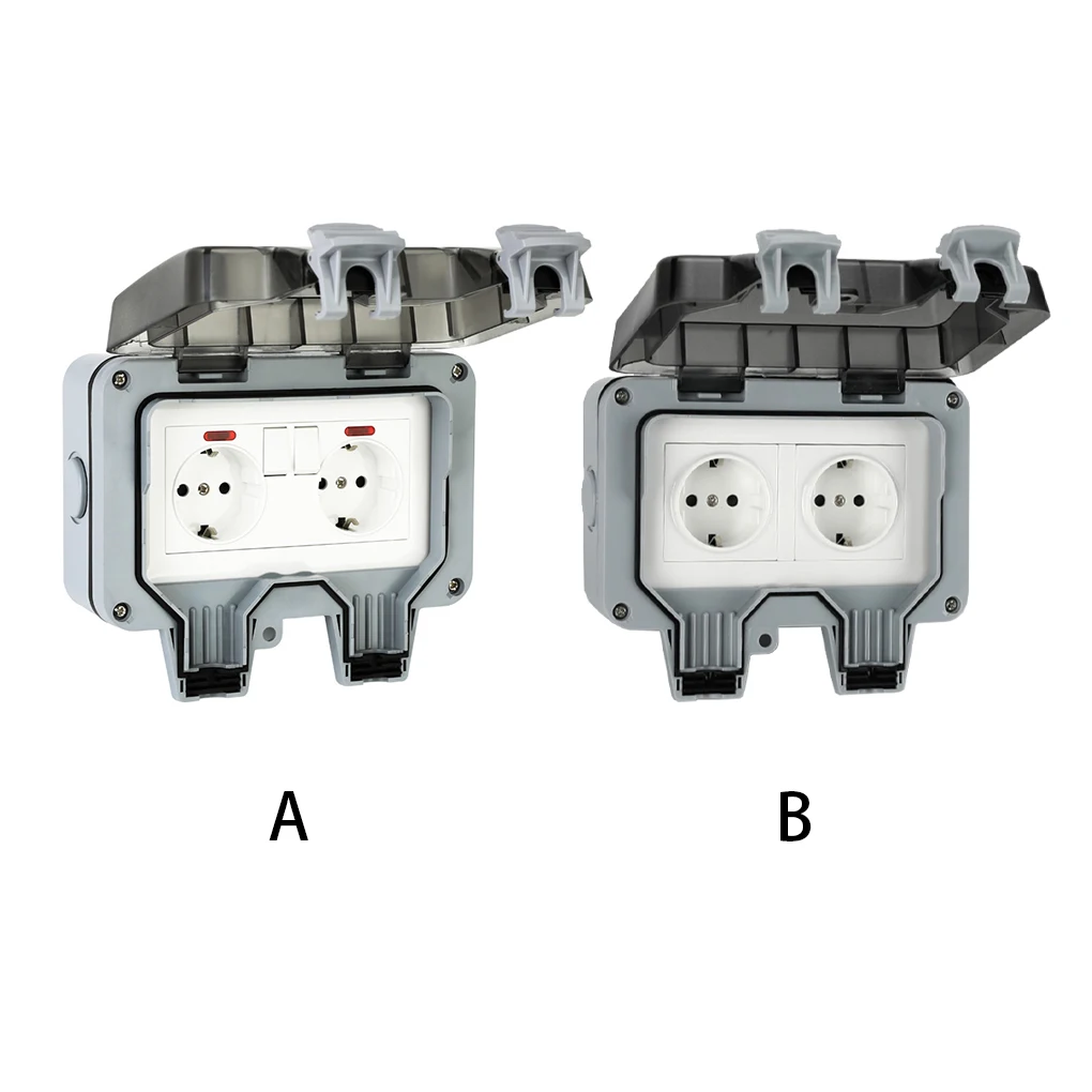 

Socket Waterproof Power Outlet 16A Double Port Accessories DE Plug Type 1