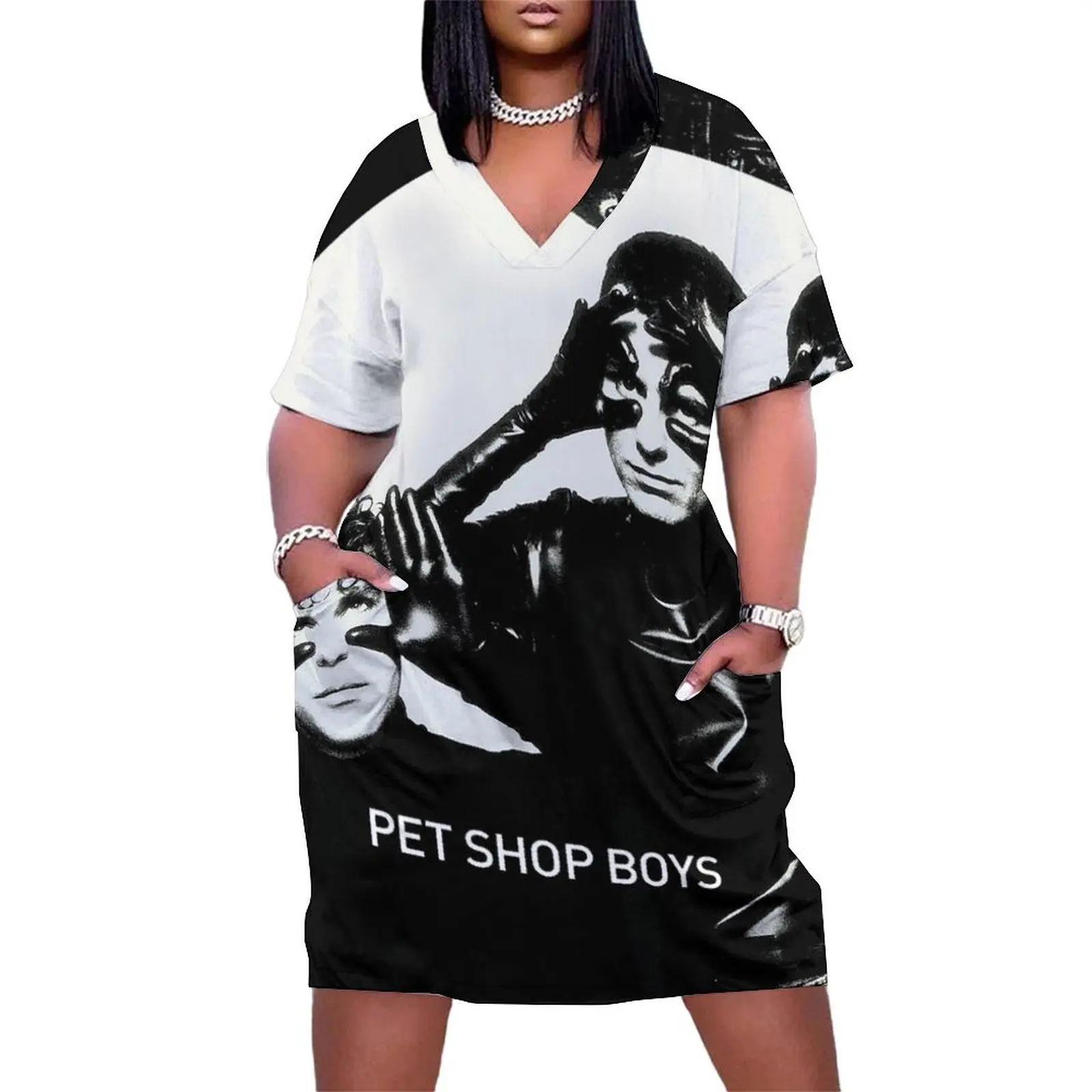 

Threepot New Pet Boys The Unity Tour 2021 Loose Pocket Dress women evening dress women's summer clothing 2025