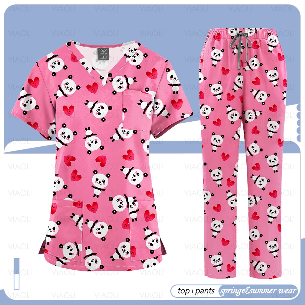 Surgical Uniforms Woman Scrub Set Medical Nurse Beauty Salon Workwear Clinical Scrubs Top Pants Spa Doctor Nursing Clinical Suit - Image 4