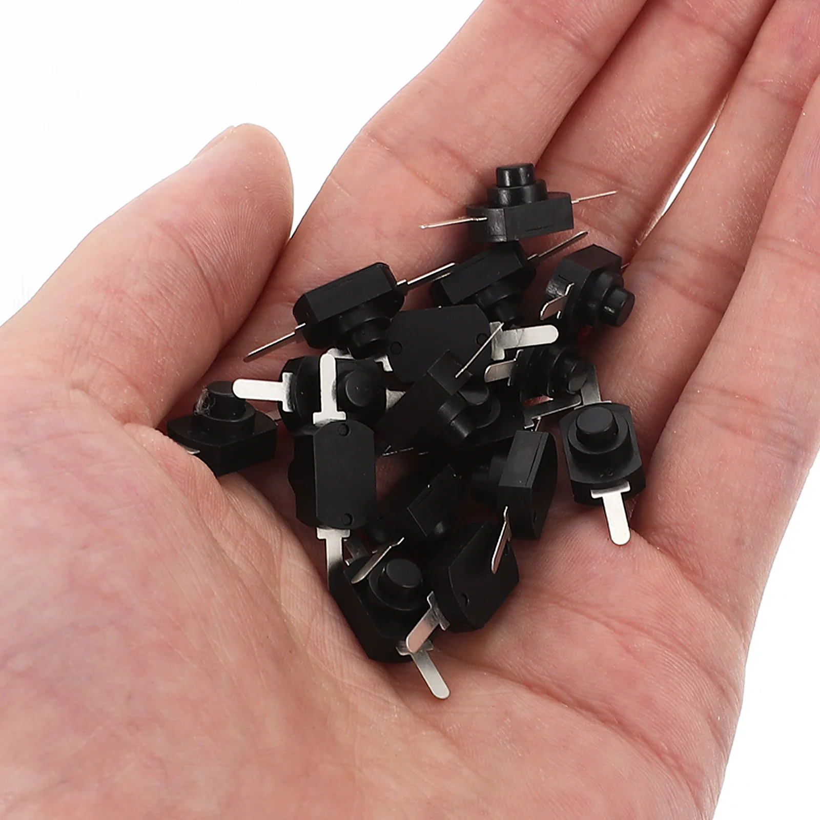 

50Pcs Micro Mini Push Button Switch Latching Self Off for Flashlight Lamp Projects Mini Latching Push Button
